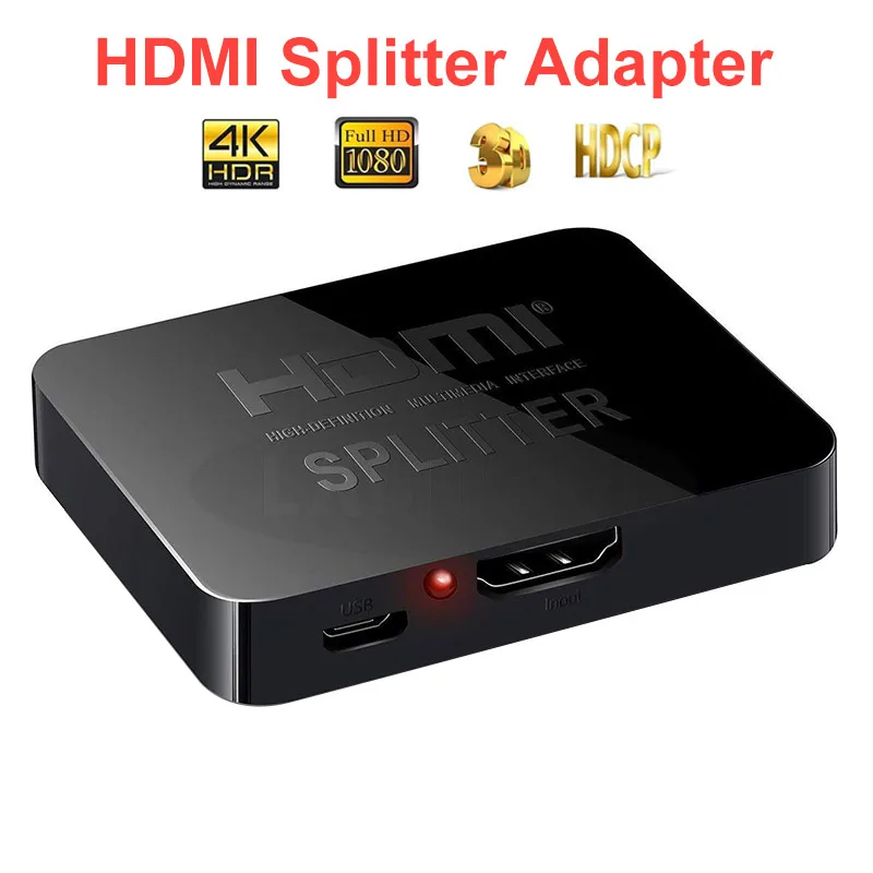 

4K HDMI Splitter 2 Ports Repeater Amplifier Hub 3D 1080P For TV 1 In 2 Out Splitter Cable Adapter Converter Auto Switch Adapter