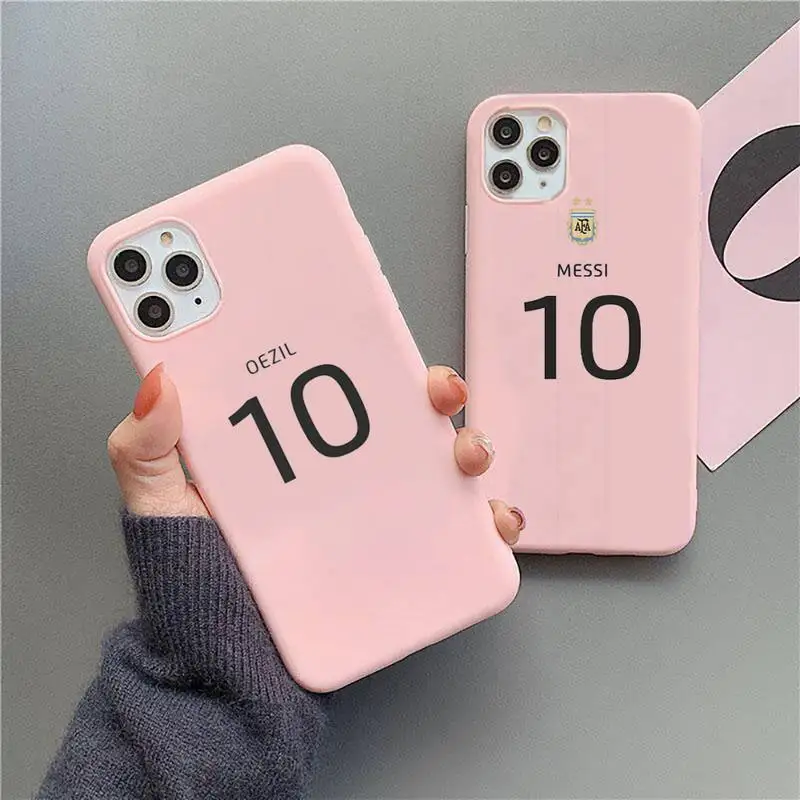 

Footbal Star Jersey Number Phone Case For IPhone 11 12 Pro Max 6 6s 7 8 Plus XS XR 12mini Se 22 Candy Case