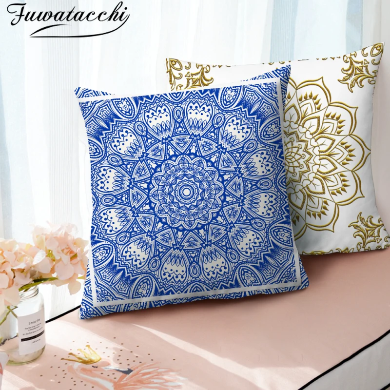 

Fuwatacchi Geometric Pattern Cushion Cover Mandala Floral Pillow Covers For Home Fall Sofa Decore Throw Pillows Case Droshipping