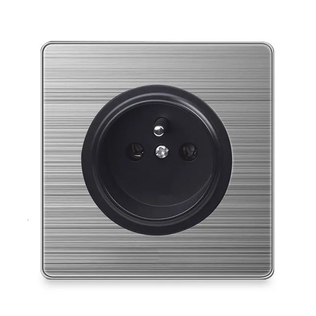 86 Тип 1 2 3 банда 1 2 способ яркий переключатель настенная розетка со светодиодной щеткой из нержавеющей стали Переключатель Французский Немецкий Великобритания электрическая розетка
