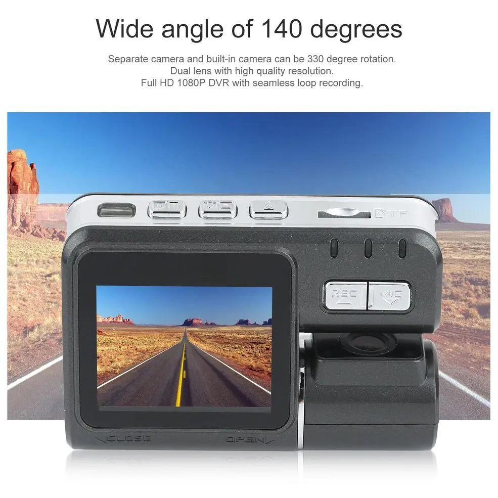 Двойной объектив Автомобильный видеорегистратор Камера I1000 Full 1080P 2 0 &quotTFT IR