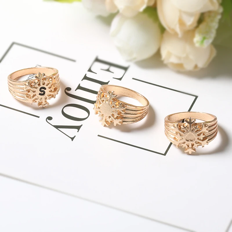 Винтажный набор колец в стиле бохо со снежинкой готическое ювелирное изделие