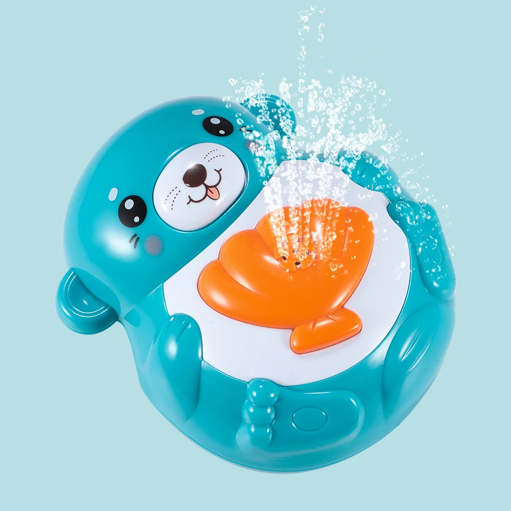 

Cute Otter Shaped Swimming Water Toys Colorful Soft Rubber Float Squeeze Sound Squeaky Bathing Toys for Baby Bath Swimming Toys