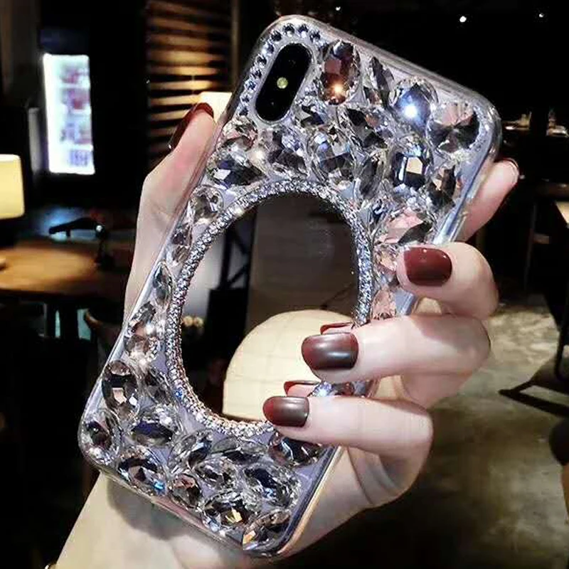

Sunjolly Diamond Mirror Case Rhinestone Crystal Bling Phone Cover Shell capa coque for Huawei P10/ P20 Lite P20 Plus P20 Pro