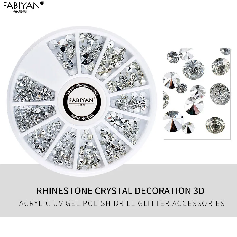 Прозрачные украшения для дизайна ногтей акриловые смешанные размеры 3D Типсы