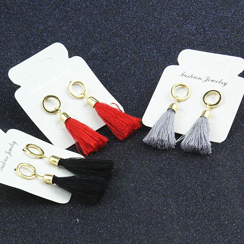 Серьги с кисточками ручной работы Модный богемный круг свисающие сережки
