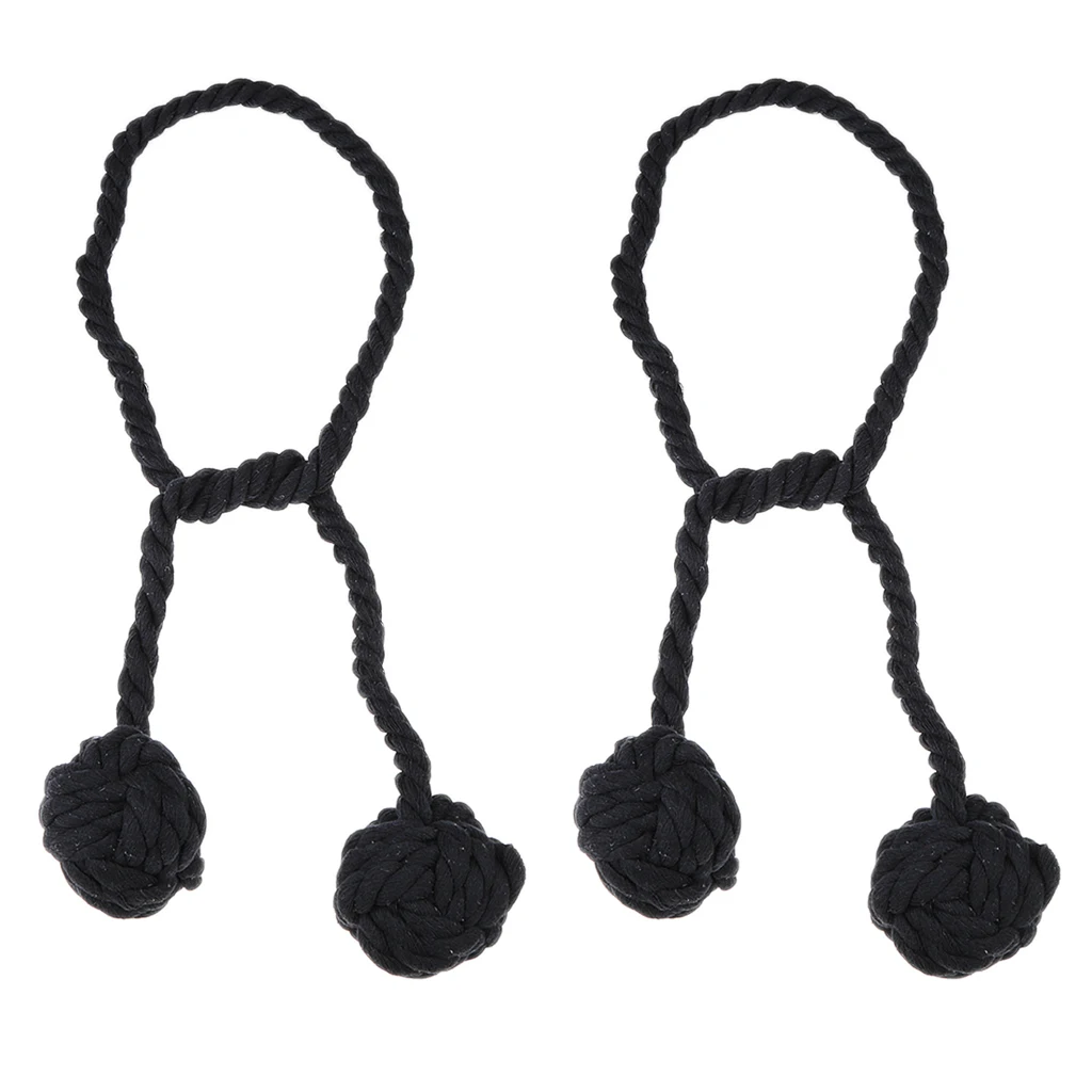 

2Pcs Hand Knitting Curtain Rope Clips Holder Holdbacks Tieback With Single Ball