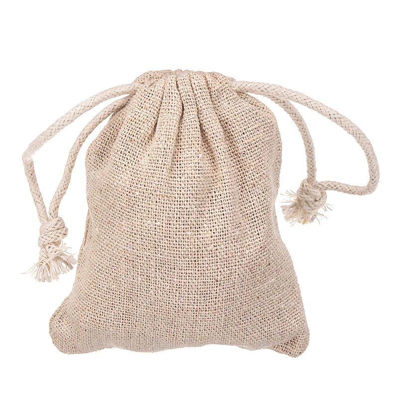 30 шт./компл. мини льняной мешочек на шнурке сумки натуральный Цвет для хранения из