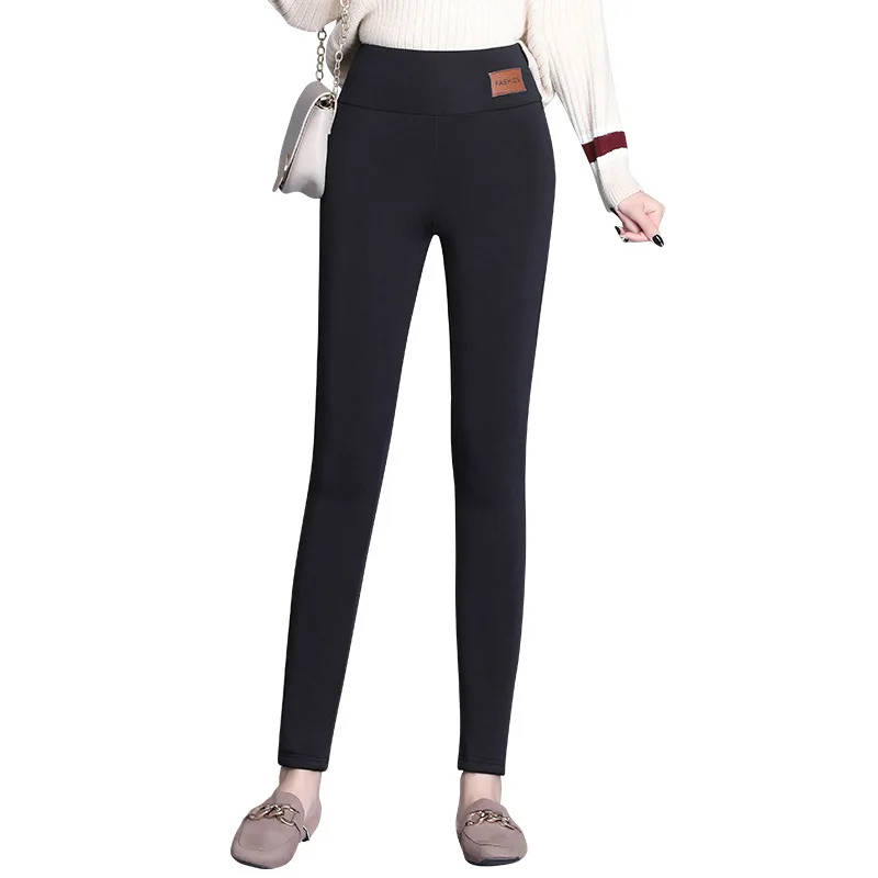 

Laminate bottom trousers women wear winter velvet thickened high waist stretch warm pants cotton pants wholesale plus size