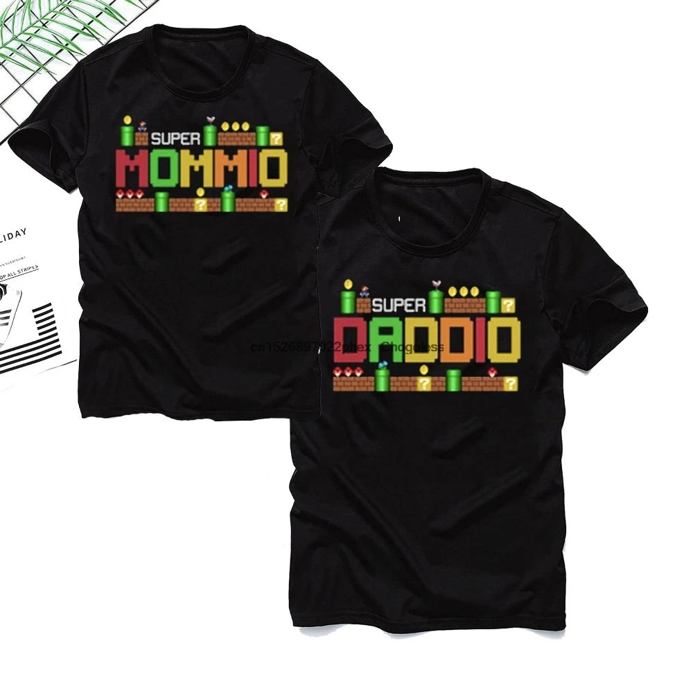 Парные рубашки Super Daddio и Mommio футболки для папы мамы свитера толстовки юмор