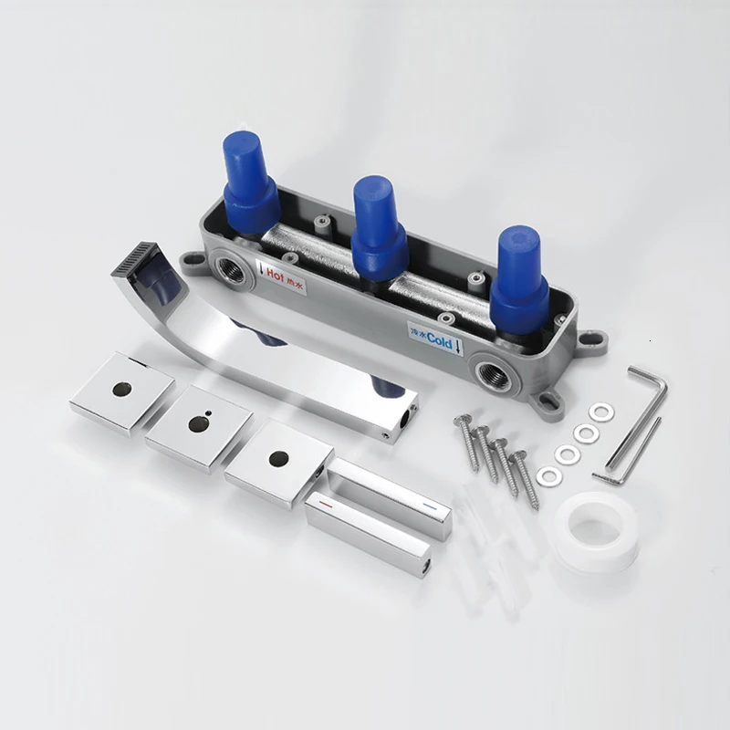 Черный латунный кран встроенный в для ванной комнаты хромированный Смеситель