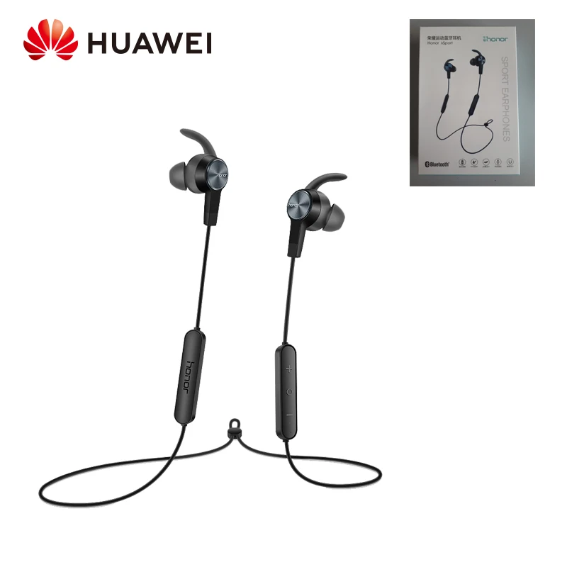 Huawei Honor AM61 xSport беспроводные Bluetooth наушники IPX5 Водонепроницаемый Магнитный дизайн для iOS и Android - Цвет: Черный