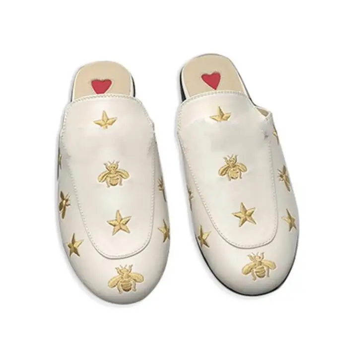 Роскошные повседневные женские дизайнерские сланцы курительные тапки кожаные