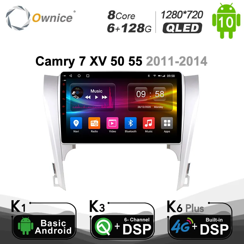 

6G + 128G Ownice Android 10,0 автомобильный радиоприемник DVD GPS стерео плеер для Toyota Camry 7 XV 50 55 2011-2014 DSP 4G LTE SPDIF 1280*720