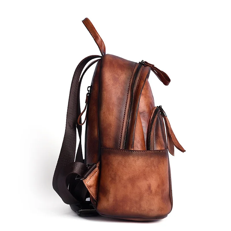 Gykaeo Ethnic Style Handmade Genuine Leather Women Backpack High Quality Vintage Small Ladies Cowhide Travel Back Pack | Багаж и сумки