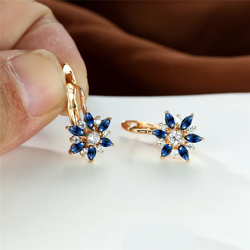 Разноцветные серьги в виде цветов радуги с кристаллами очаровательные свадебные