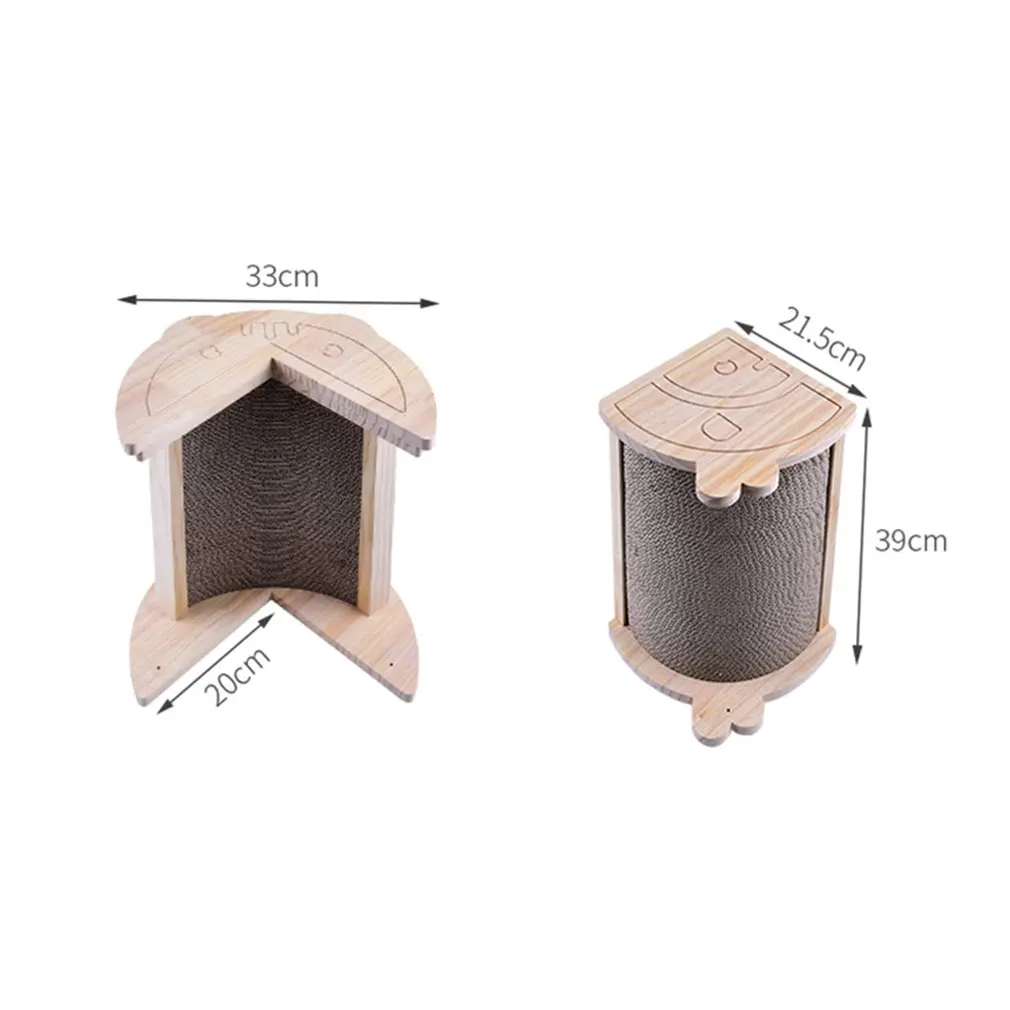

Solid Wood Replaceable Corrugated Cat Posts Corner Scratching Posts Super Handy For Protecting Furniture Pet Toy