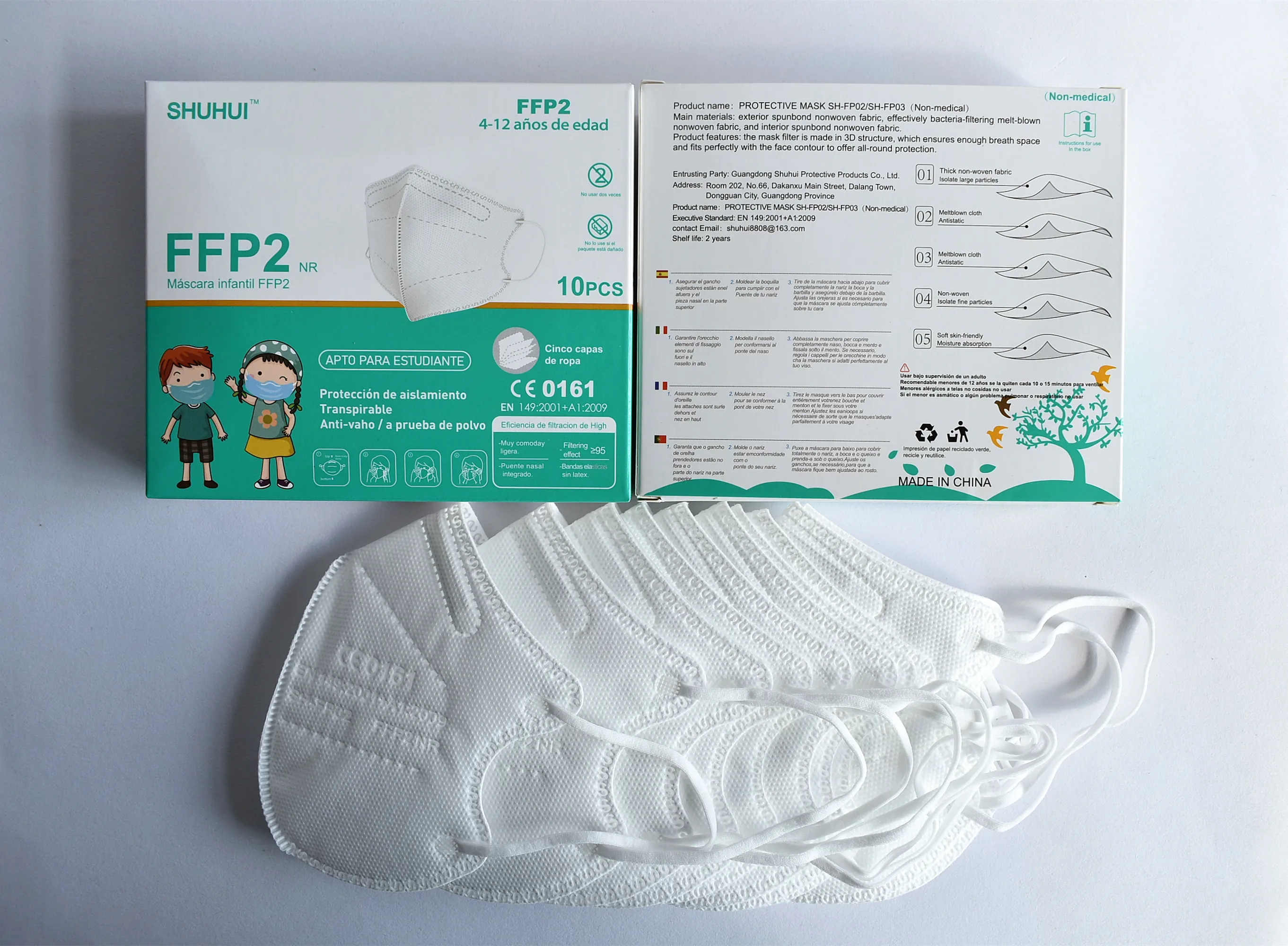 Маски для мальчиков и девочек KN95 детская маска CE FFP2 защитная рта респиратор