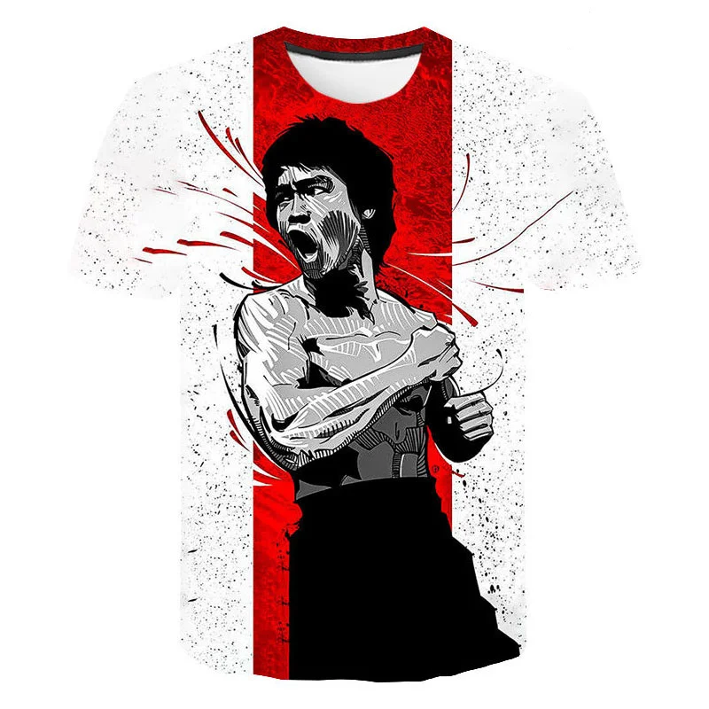 

2021 Bruce Lee 3D Print T-shirt Men Women Children Summer Casual Fashion Streetwear Bruce Lee Printed T-shirt Cool Tops Tee