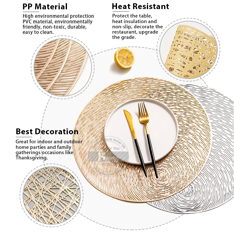 Круглая подстилка Konco из ПВХ устойчивая подставка для чашек коврик Декоративные