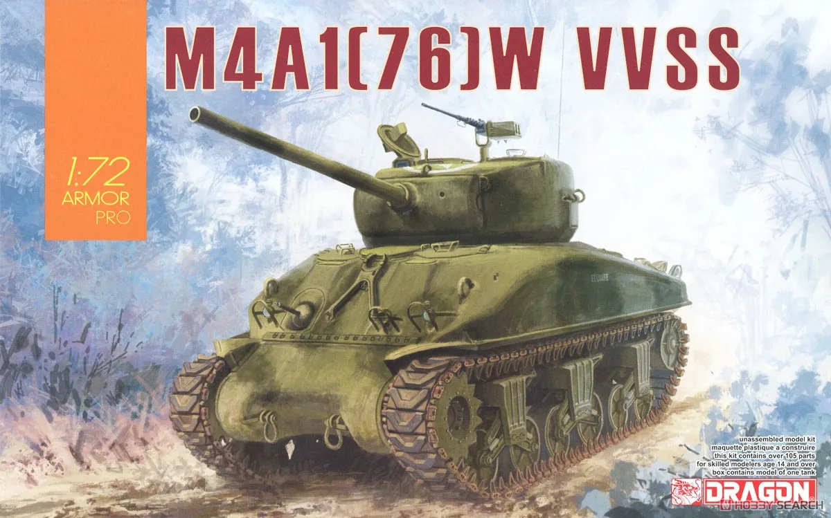 Дракон DR7571 1/72 WWII США M4A1 76 Вт VVSS Шермана средний танк Пластик модель комплект |