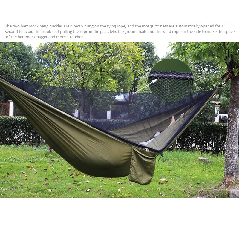 

Portable Mosquito Net Camping Hammock Outdoor Garden Swing Parachute Hammock 290x140cm