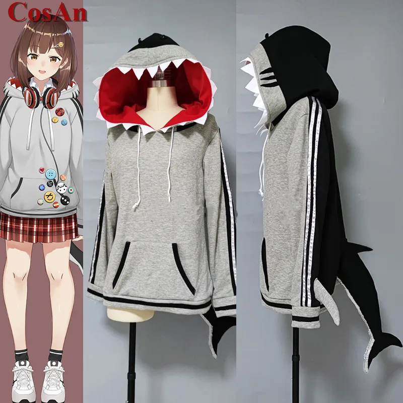 

CosAn Hot Anime VirtuaReal Nanami Cosplay Costume Informal Dress Cute Shark Hoodie Activity Party Role Play Clothing Custom-Make