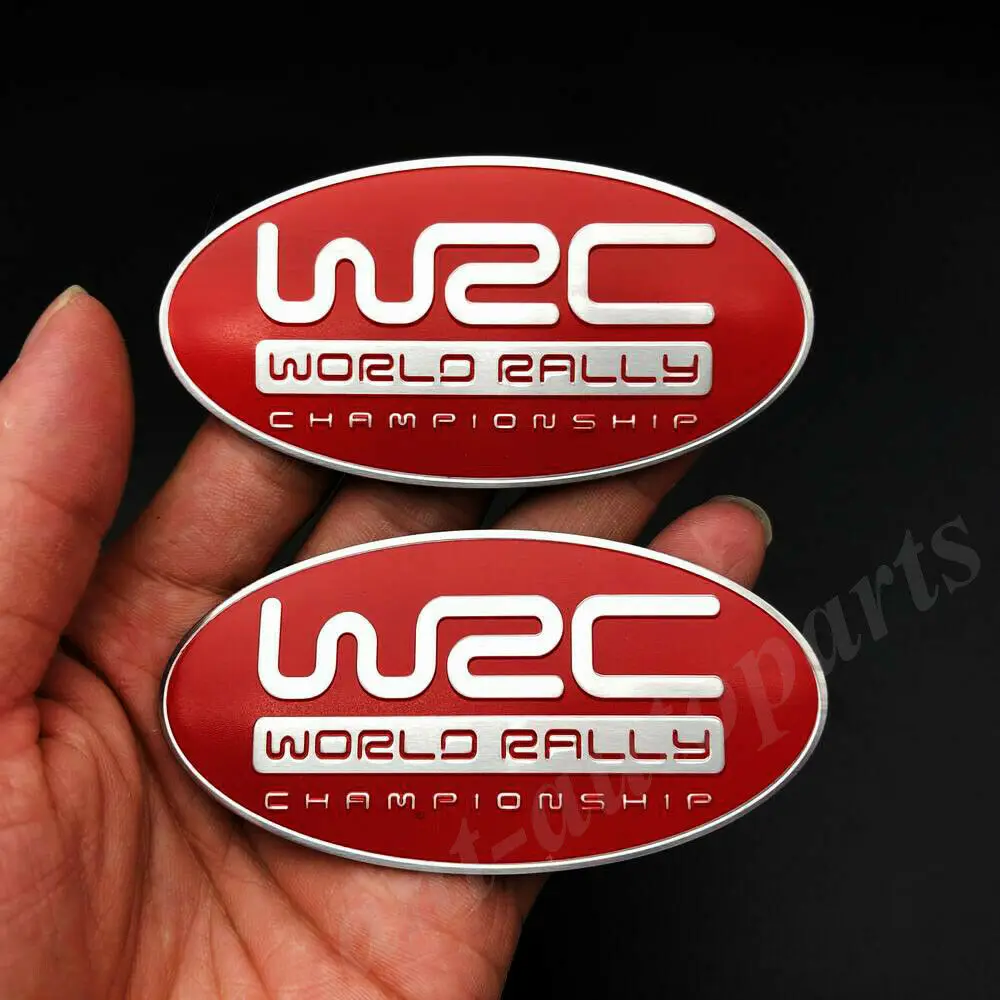 

2x Metal WRC World Rally Championship Car Trunk Emblem Badge Decal Sticker