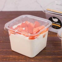 clear cake box container transparent cream cake plastic package box with lid cheese ice cream fruit mousse packaging box lx2278