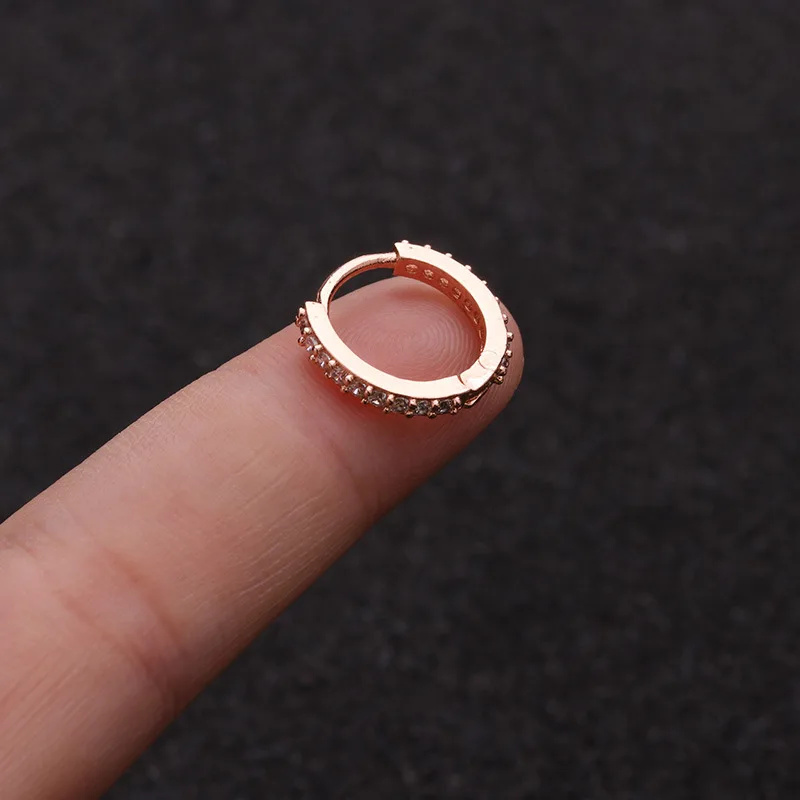 

1Pcs 6mm/8mm/10mm CZ Cartilage Earrings Ear Buckle for Women Simple Rainbow Boho Classic Small Earrings Stud Thin Hoops Gift