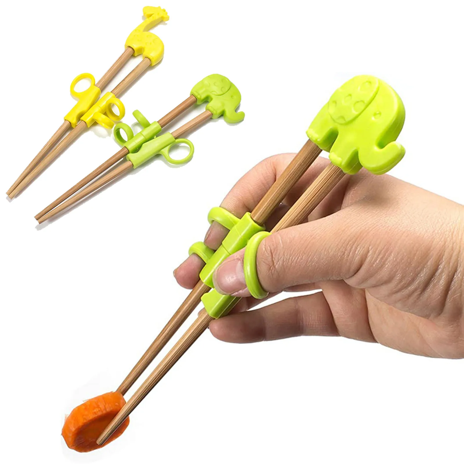 

2pairs Kids Training Helper Portable Cartoon Learning Training Chopsticks Children Tabkitchen Accessories Gadget Chopsticks#45