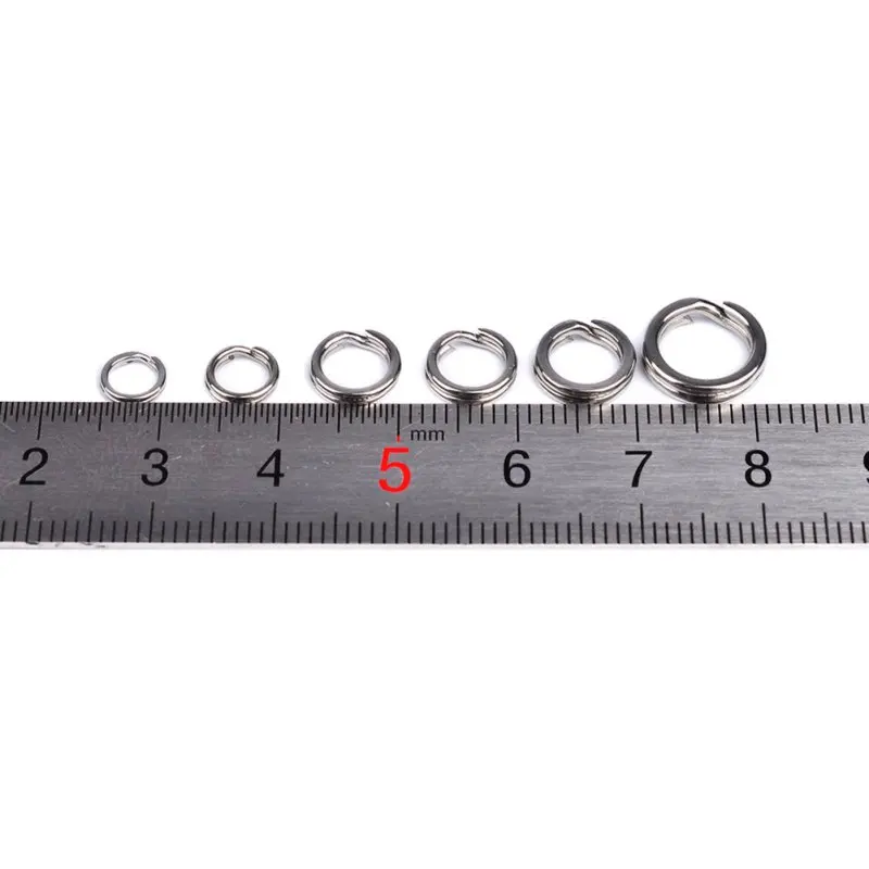 

100 Pcs Fishing Split Ring Assortment Stainless Steel Fishing Lures Double Loop Fishing Tackle 3#-8#