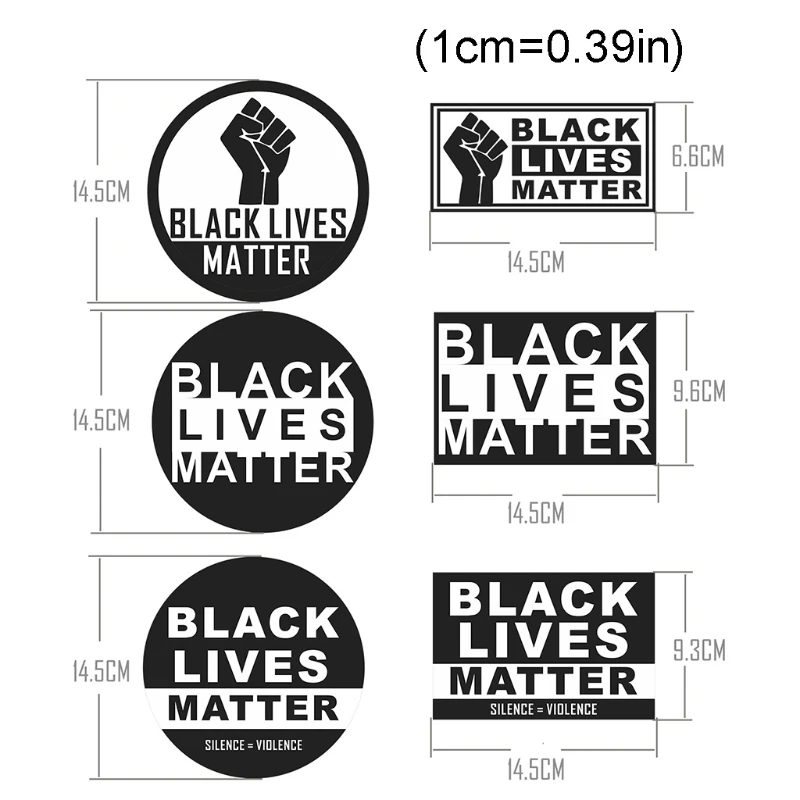 

60 Pcs Black Lives Matter Printed Car Bumper Sticker Anti-racism Movement Decal Automotive Decoration Car Exterior