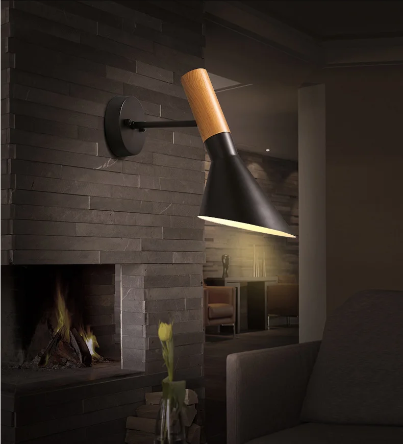 

nordice wall lights wood corridor dining room luminaria de parede