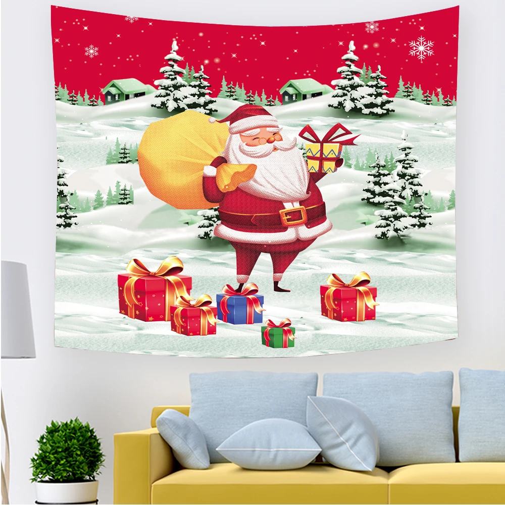 Рождественский гобелен с изображением Санты подарок настенный подвесной