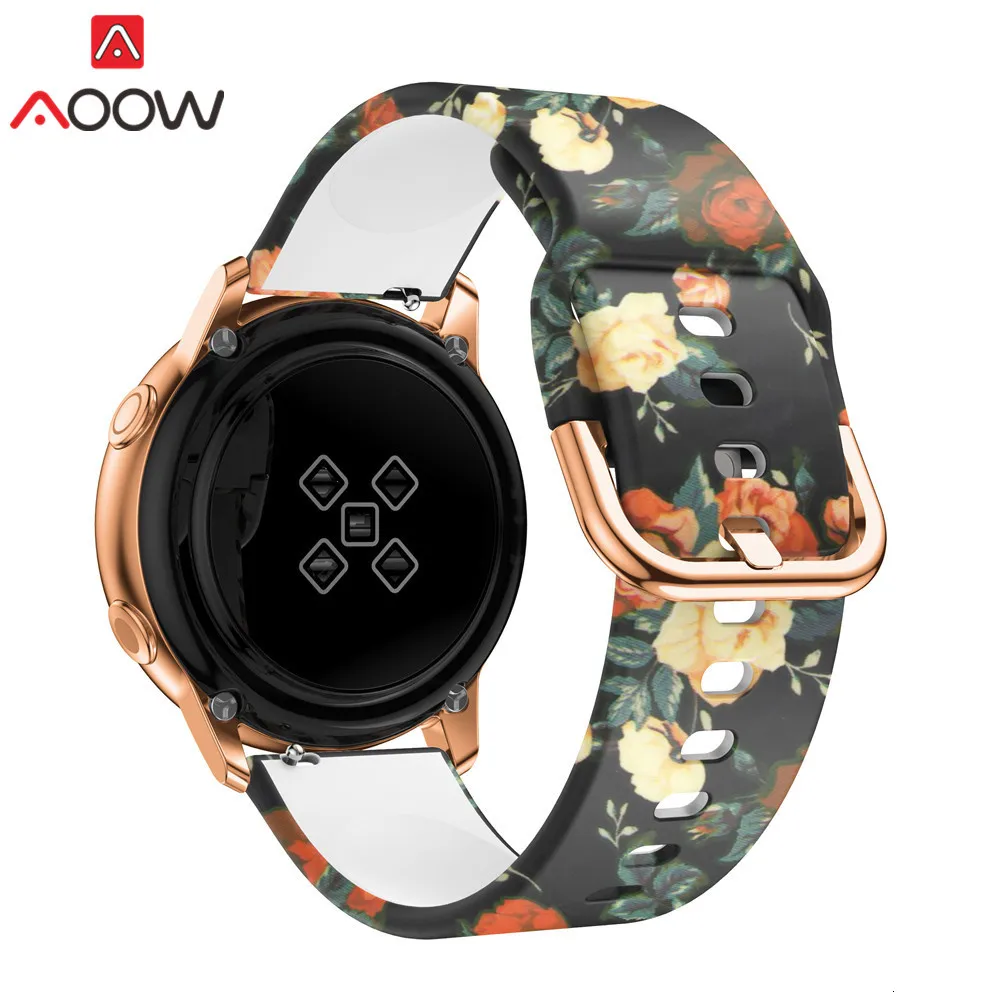 20 мм силиконовый ремешок для часов samsung Galaxy Watch Active 42 мм S2 Huami Amazfit Bip Leopard браслет с принтом ремешок Correa