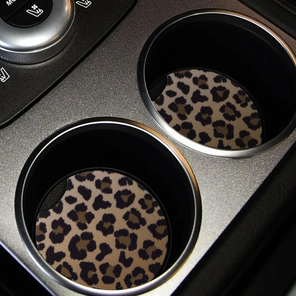 

4 Pieces Car Cup Mat Cat Paw Automobile Cup Accessories Soft Flexible Cup Mat Car Interior Decoration