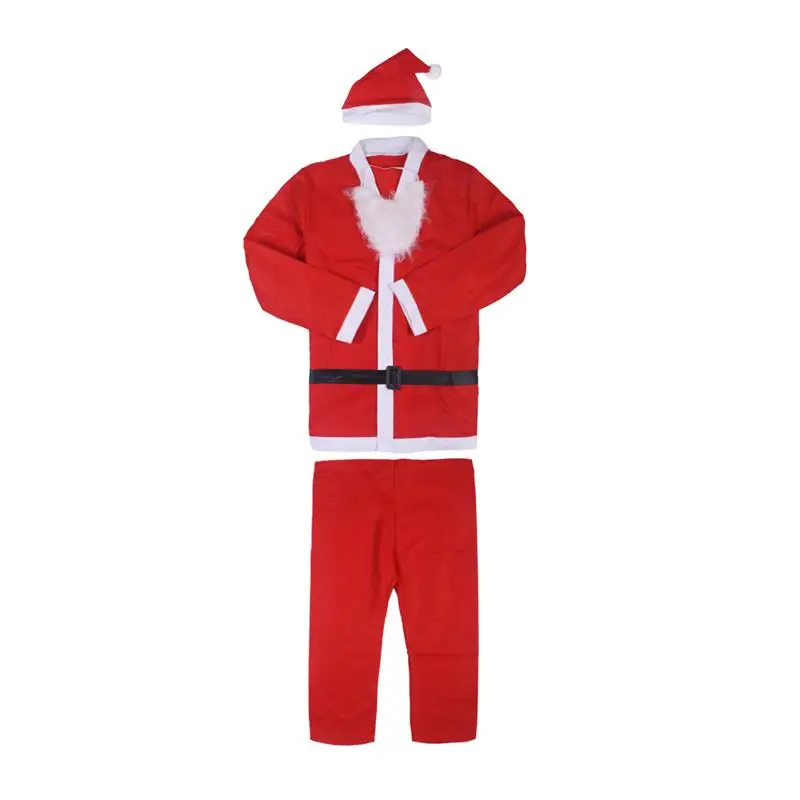 

1 SET Men's Costume Santa Claus Suit with Hat Beard Belt Adult Pub Crawl Santa Suit