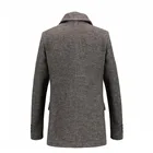 Дизайнерский Новый клетчатый шарф со съемным отворотом, однотонные мужские шерстяные пальто, однобортное Мужское пальто с длинным рукавом, плотные теплые пальто, Новинка