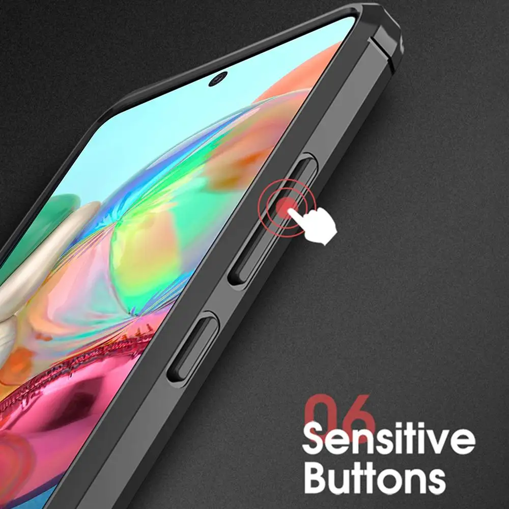 Противоударный чехол из углеродного волокна для телефона Samsung Galaxy A71 A51 A41 A31 A21 A11 A01