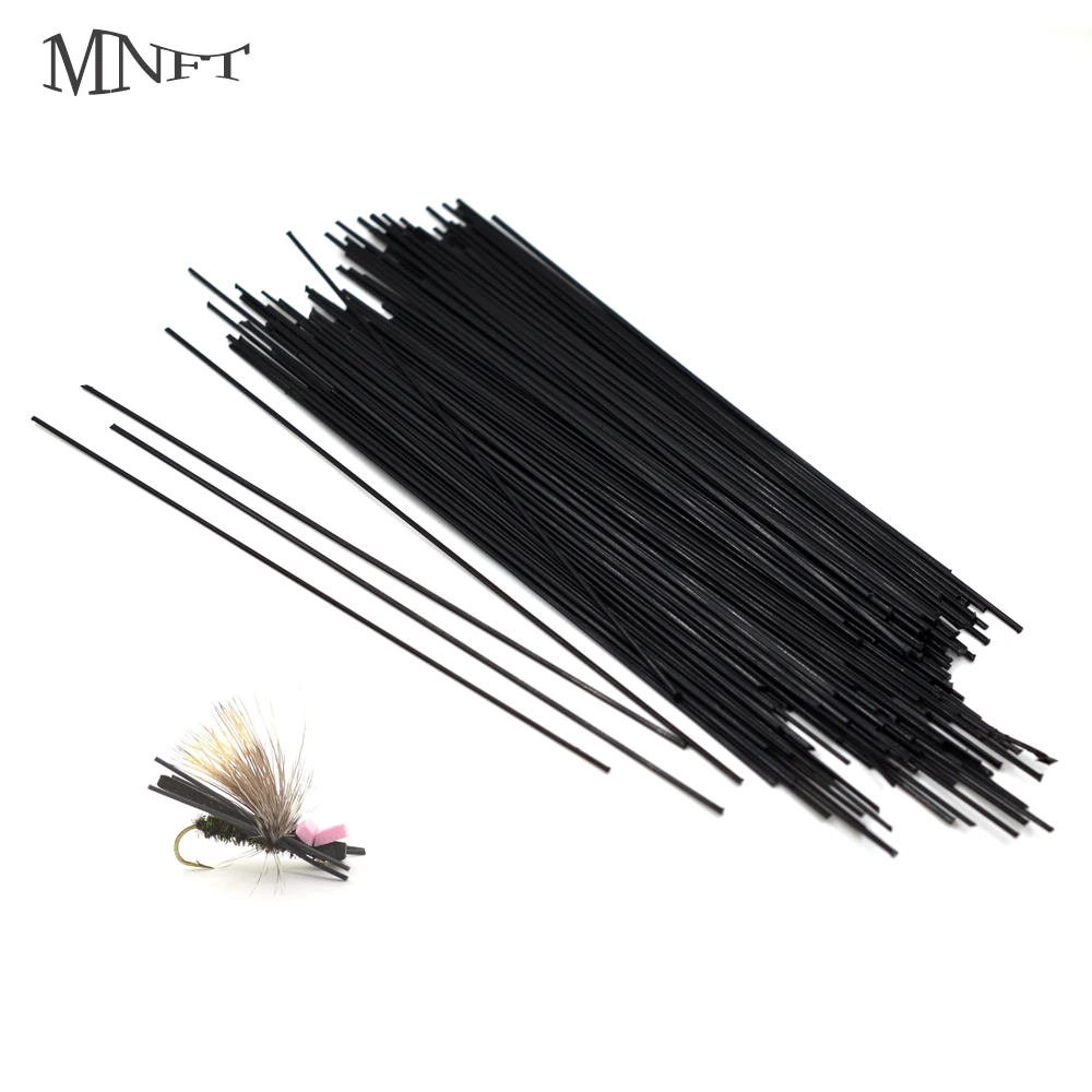 

MNFT 200Pcs 10cm Fly Tying Insect Leg Material Realistic Ant Stonefly Bee Hornet Nymph Tying Legs Black / 0.6mm White/0.8mm