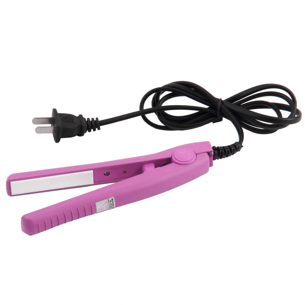 

Mini Travel Ceramic Hair Curl Straightener Flat Iron Perm Splint Perfect for Touch-ups Shorter Layers And Bangs