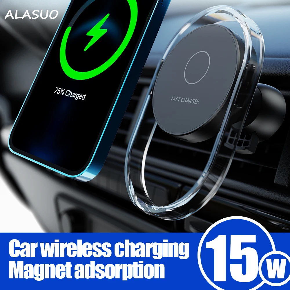 

Новинка магнитное беспроводное автомобильное зарядное устройство держатель телефона для iPhone 13 12 Mini 13 12 Pro Max универсальное 15 Вт Индукционна...