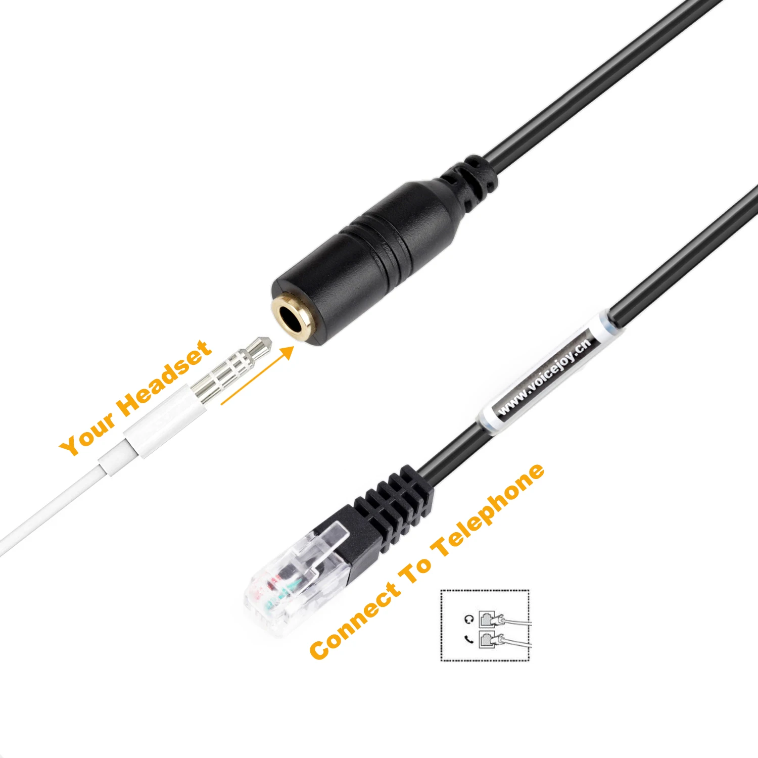 2pcs/lot Free Shipping 3.5MM Phone Headset to RJ9/RJ10/RJ22 Plug Adapter female smartphone RJ9 adapter cable | Электроника