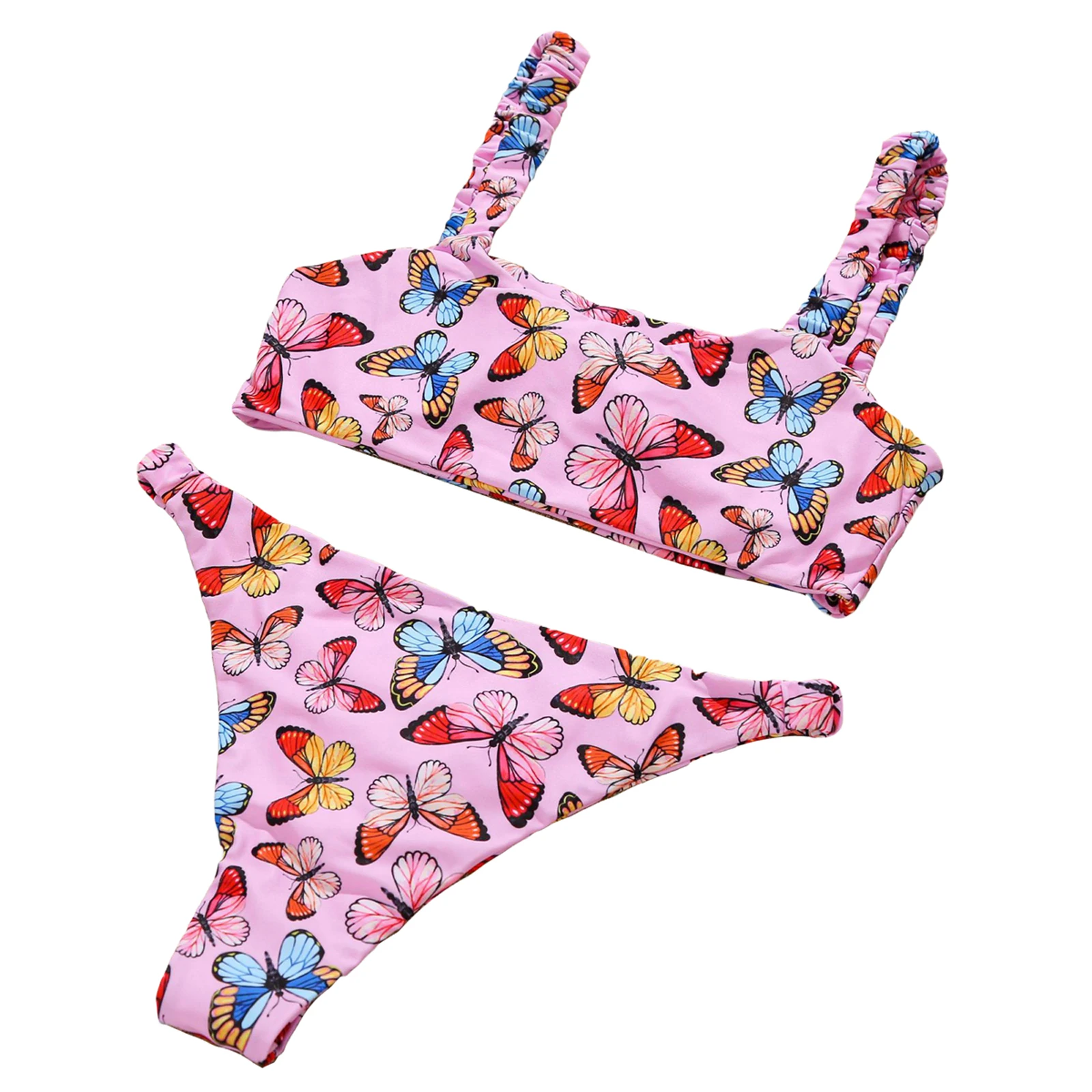 Новое поступление женский летний комплект бикини с принтом эластичный Топ на