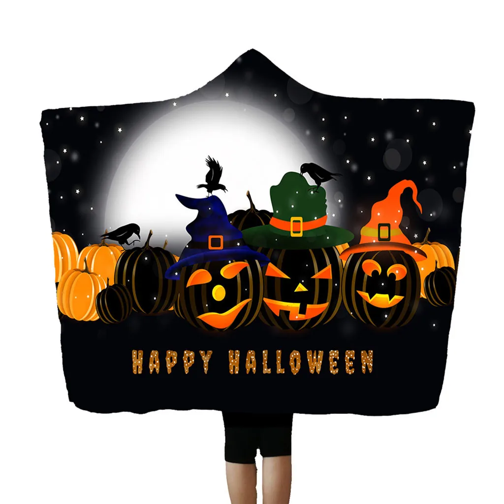 Хэллоуин декоративная Тыква с капюшоном Одеяло плащ-накидка одеяло кондиционер