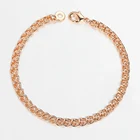 Модный женский браслет 5 мм из бусин улитки и пшеницы 585 розовое золото звено цепи браслет для девушки ювелирные изделия подарки 20 см DCB59