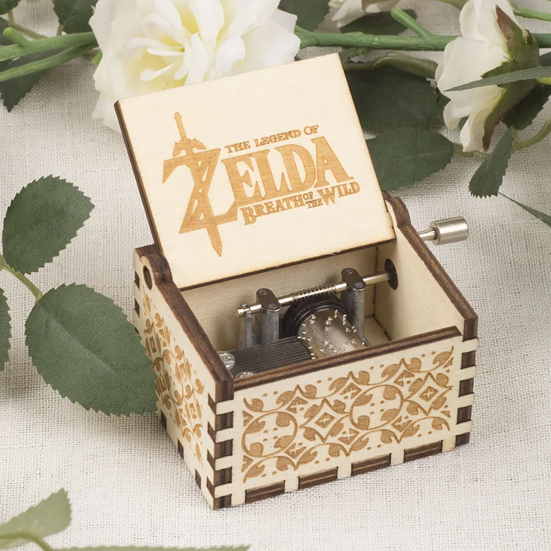 Zelda Music Box Wooden hand rocker Sky City vintage music box for Wife, Daughter/Son Holiday Gift Christmas New year gift