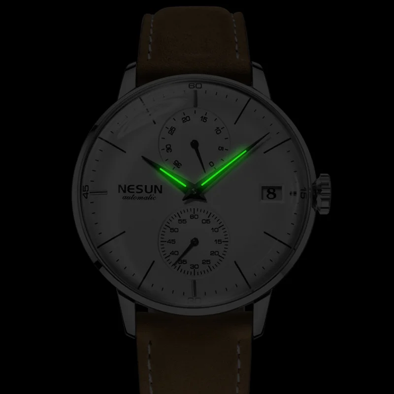 Швейцарские мужские механические наручные часы Nesun автоматические для мужчин