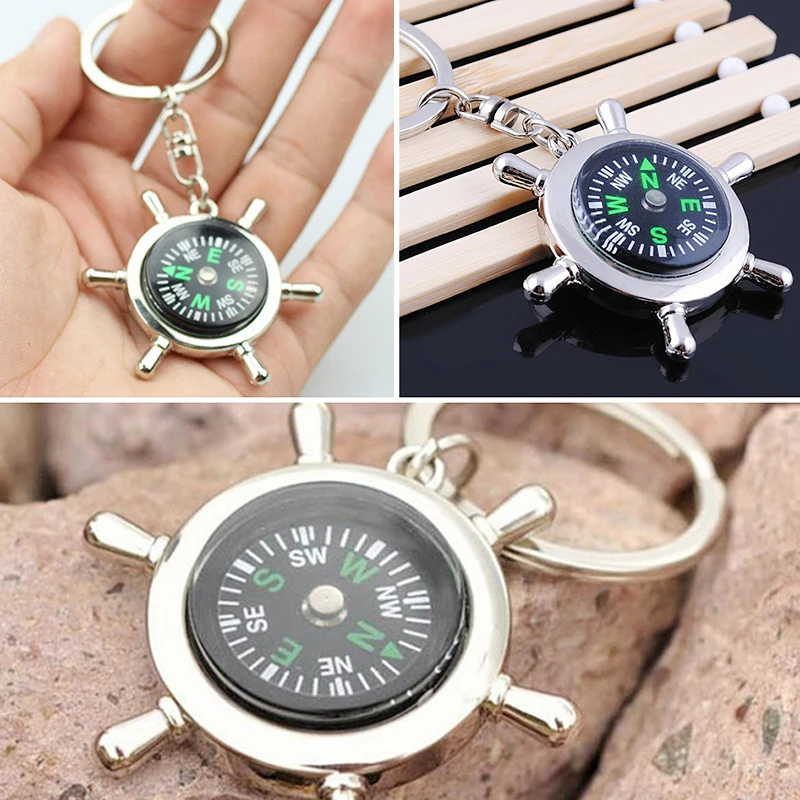 

Nautical Compass Keychain for Men Handmade Glass Dome Mariner's Compass Pendant Keyring for Sailing Boating Men Gifts